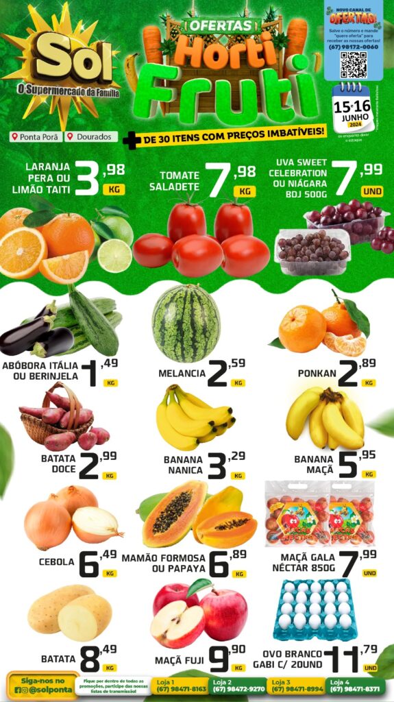 Supermercado Sol e as ofertas hortifruti para o final de semana Supermercado Sol e as ofertas hortifruti para o final de semana