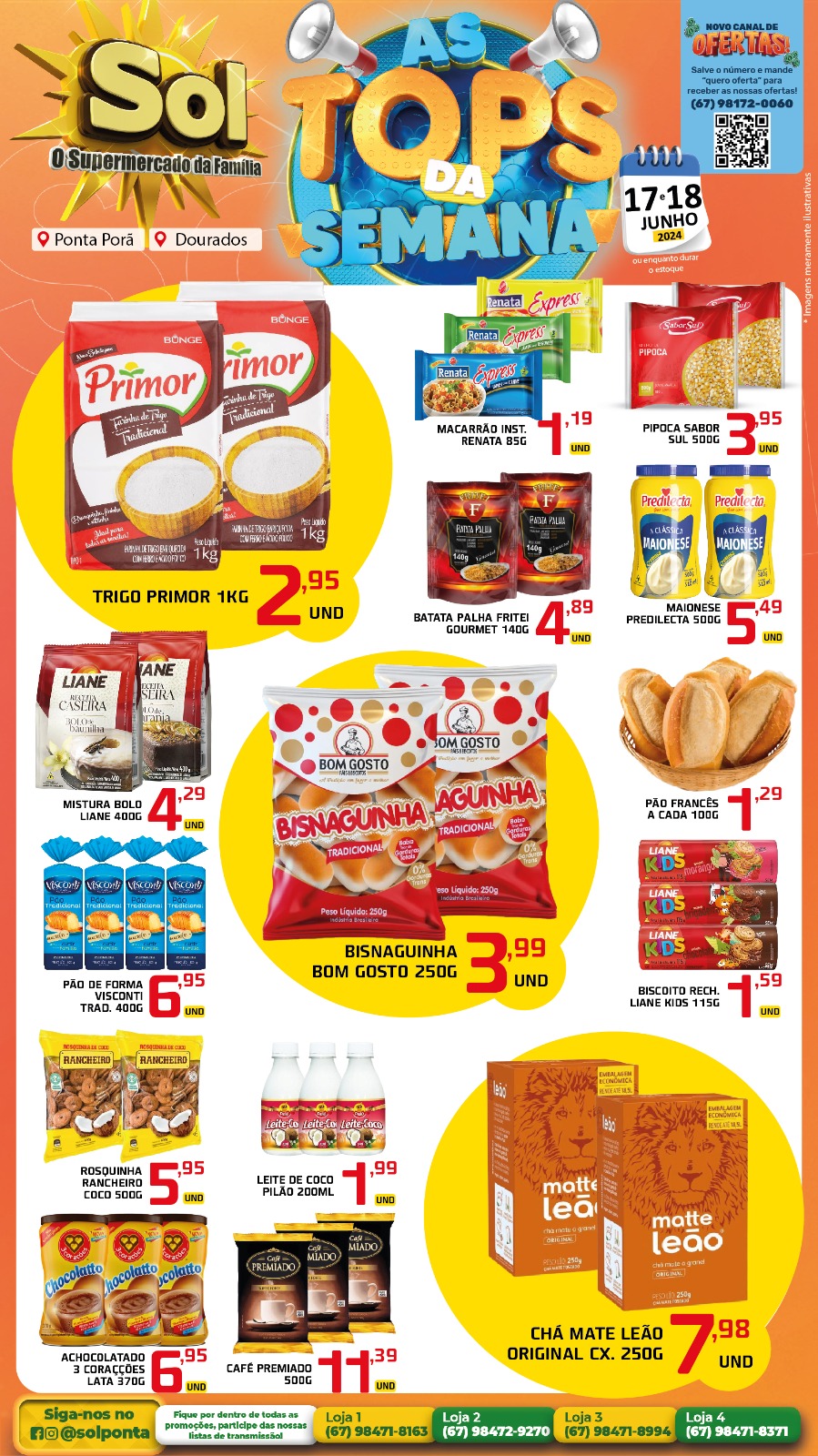 Confira as ofertas Top da Semana do Supermercado Sol
