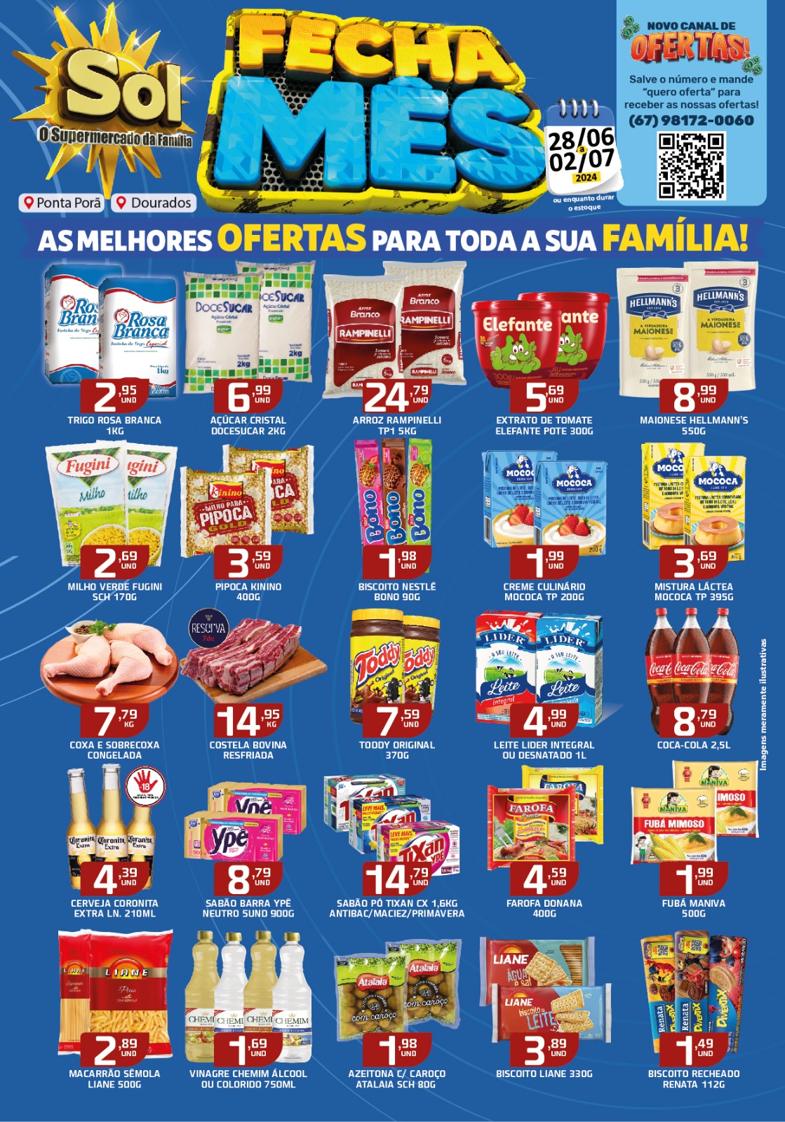Confira as ofertas Fecha Mês do Supermercado Sol