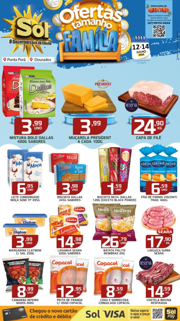 Supermercado Sol e as ofertas tamanho família
