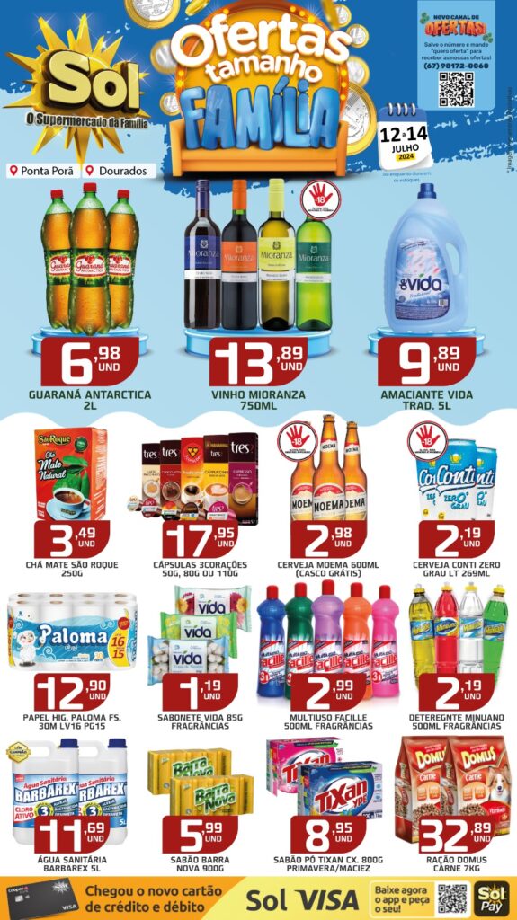 Supermercado Sol e as ofertas tamanho família