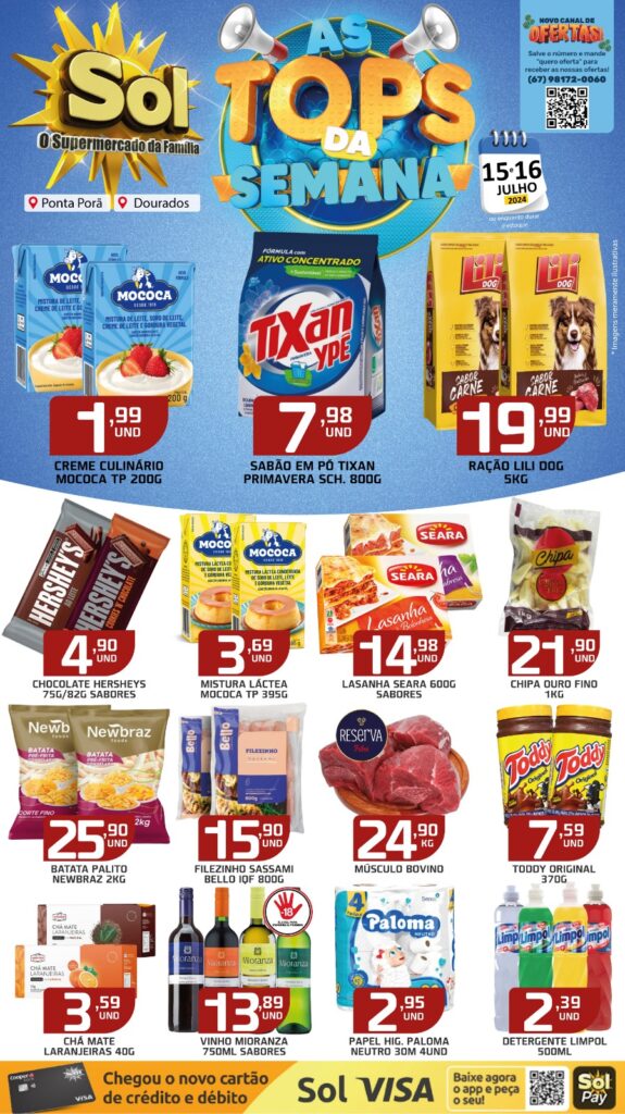 Supermercado Sol e as ofertas Top da Semana