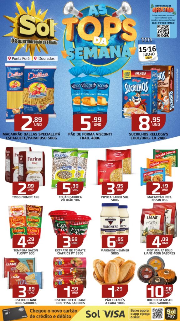 Supermercado Sol e as ofertas Top da Semana