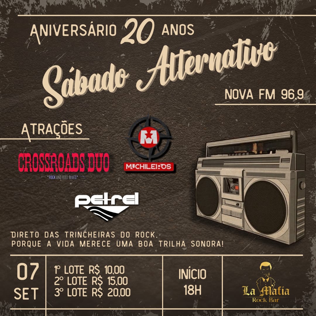 Ponta Porã: Sábado Alternativo celebra 20 anos no La Máfia Rock Bar Ponta Porã: Sábado Alternativo celebra 20 anos no La Máfia Rock Bar