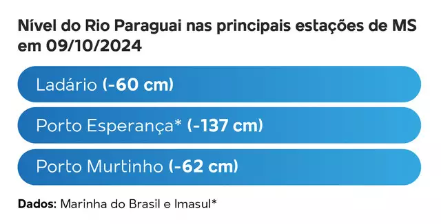 A 1 cm da pior seca, Rio Paraguai já vive estiagem e desconexão com o Pantanal A 1 cm da pior seca, Rio Paraguai já vive estiagem e desconexão com o Pantanal