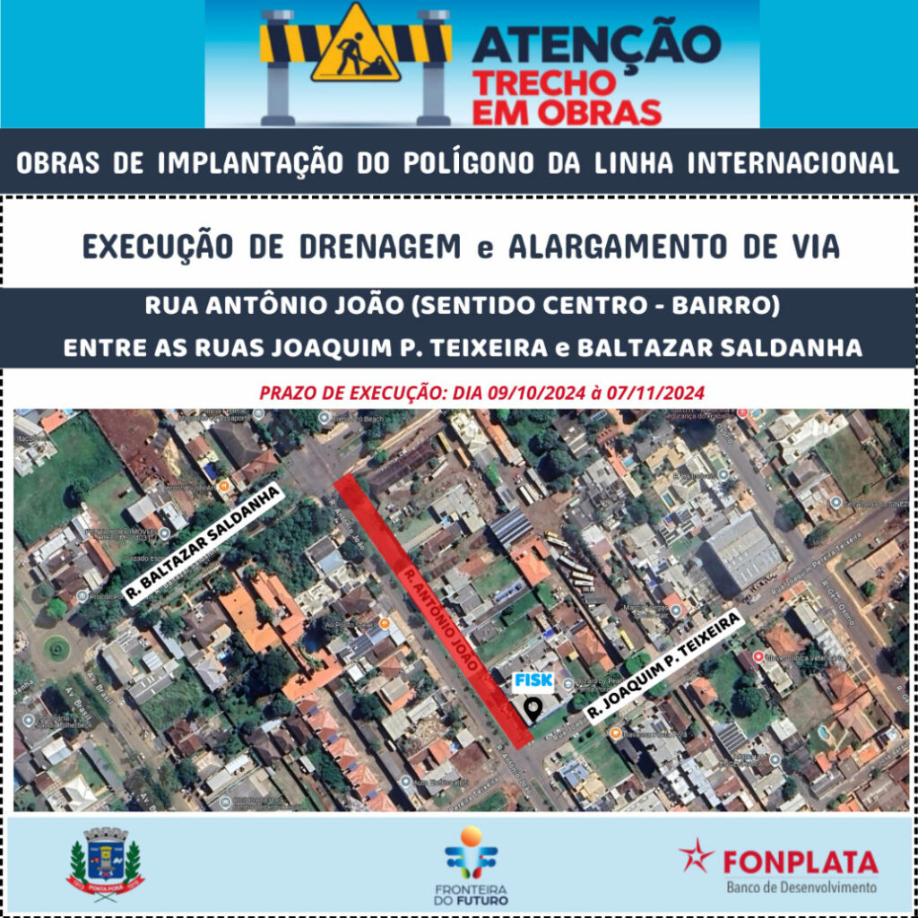 Ponta Porã: Execução das obras de revitalização da linha internacional não param Ponta Porã: Execução das obras de revitalização da linha internacional não param