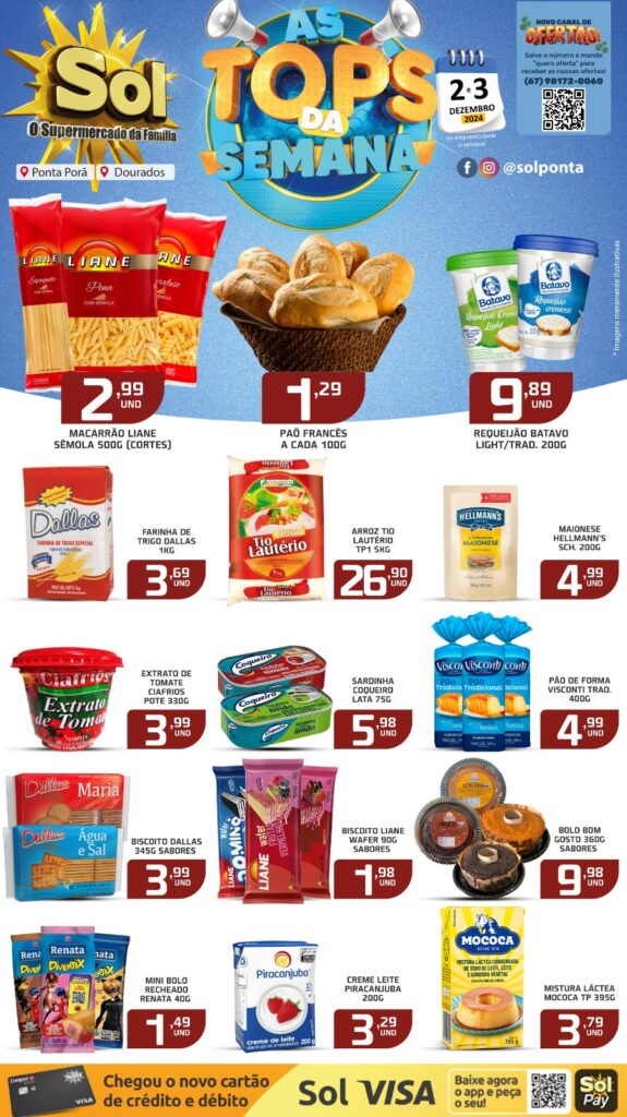 Confira Ofertas Top da Semana do Supermercado Sol