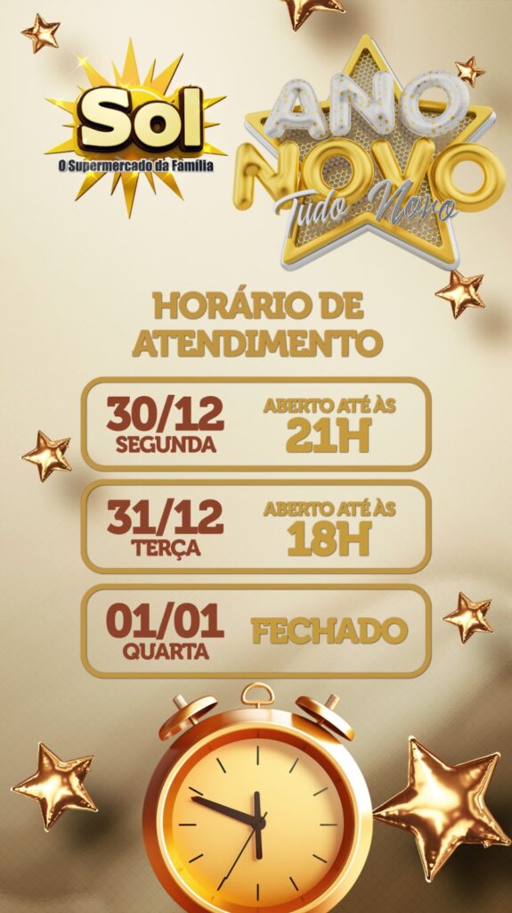 Confira as ofertas de Ano Novo do supermercado Sol Confira as ofertas de Ano Novo do supermercado Sol