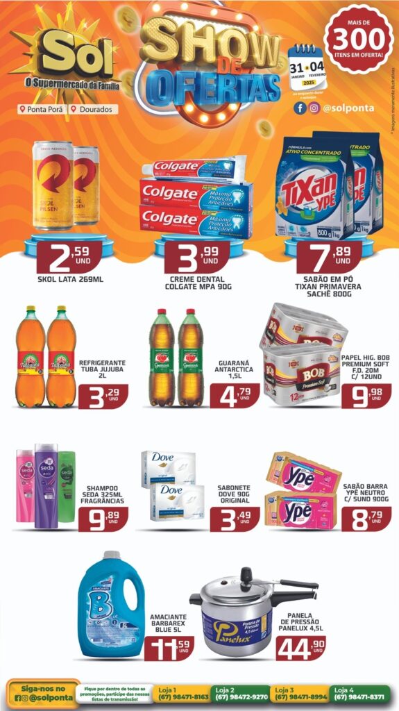 Ofertas Show de Prêmios do Supermercado Sol Ofertas Show de Prêmios do Supermercado Sol