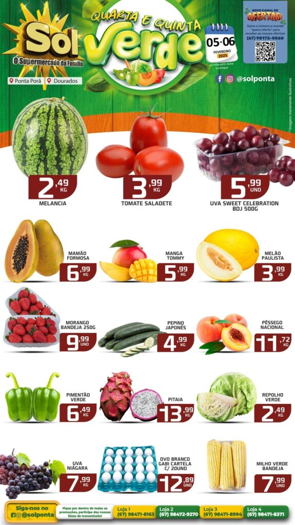 Supermercado Sol e as ofertas da quarta e quinta verde Supermercado Sol e as ofertas da quarta e quinta verde