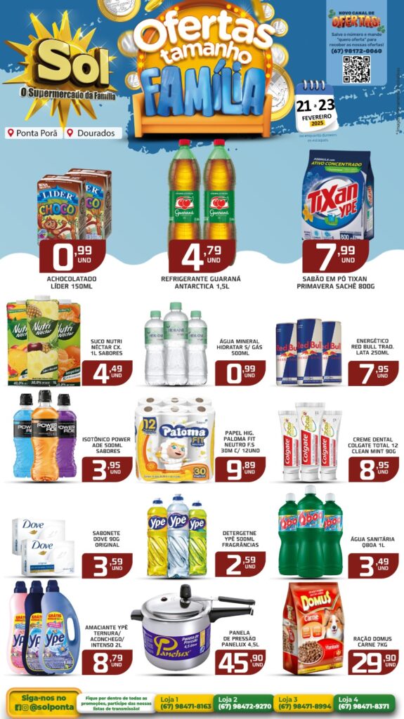 Confira ofertas Tamanho Família do Supermercado Sol