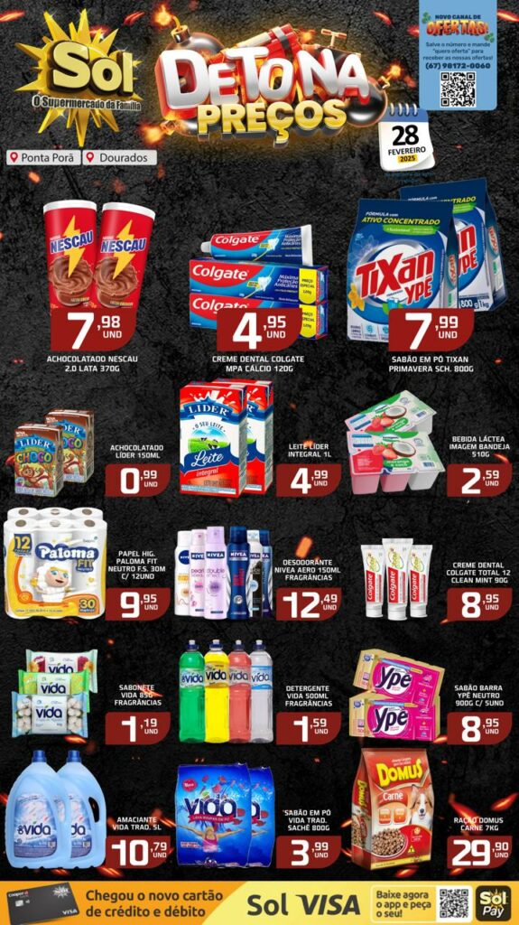 Confira ofertas Detona Preço do supermercado Sol