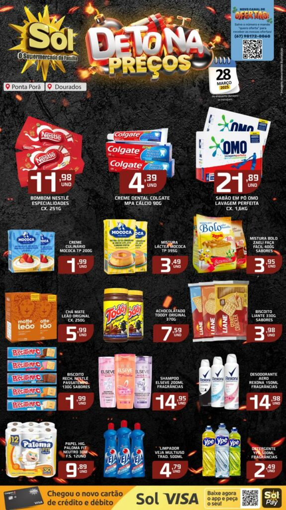 Somente hoje no Supermercado Sol promoção detona preços, aproveite