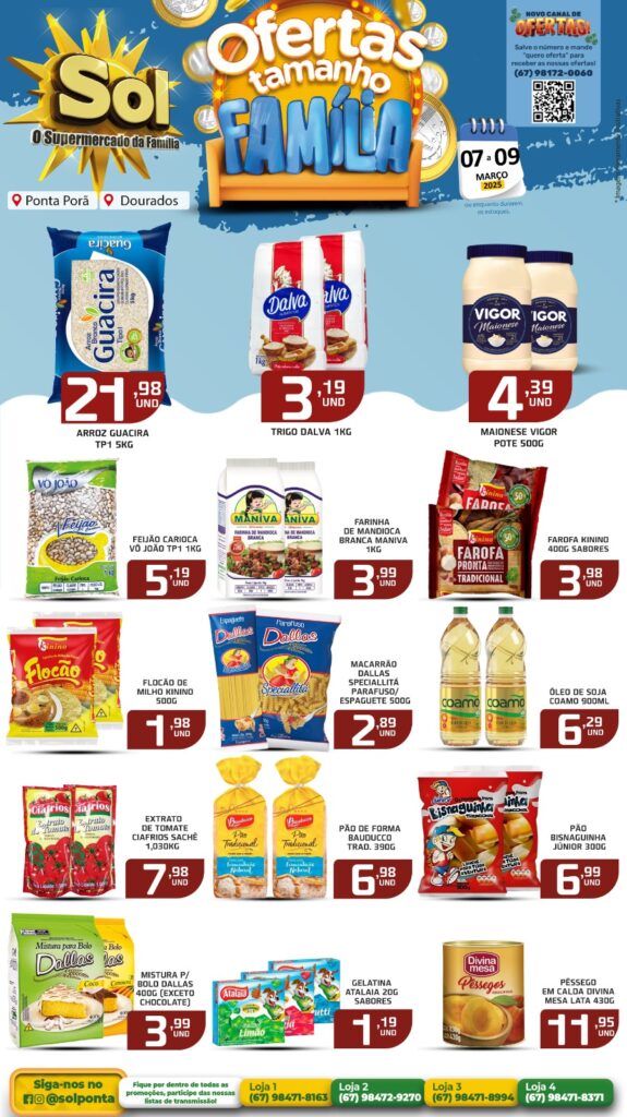 Ofertas Tamanho Família do Supermercado Sol