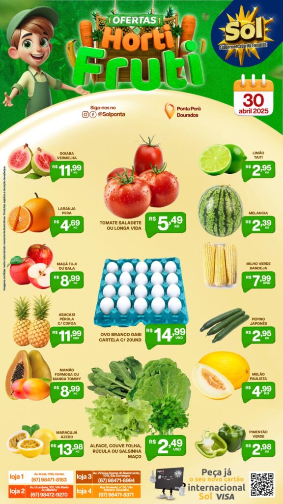 Confira ofertas Horti Fruti do Supermercado Sol