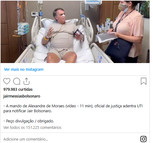 Defesa de Bolsonaro contesta intimação judicial entregue em hospital: ‘Qual a necessidade?’ Defesa de Bolsonaro contesta intimação judicial entregue em hospital: ‘Qual a necessidade?’