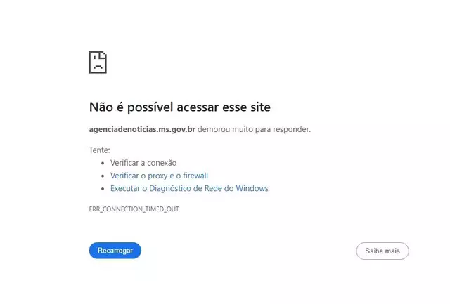 Problema em central deixa sites e sistemas do governo fora do ar em MS Problema em central deixa sites e sistemas do governo fora do ar em MS