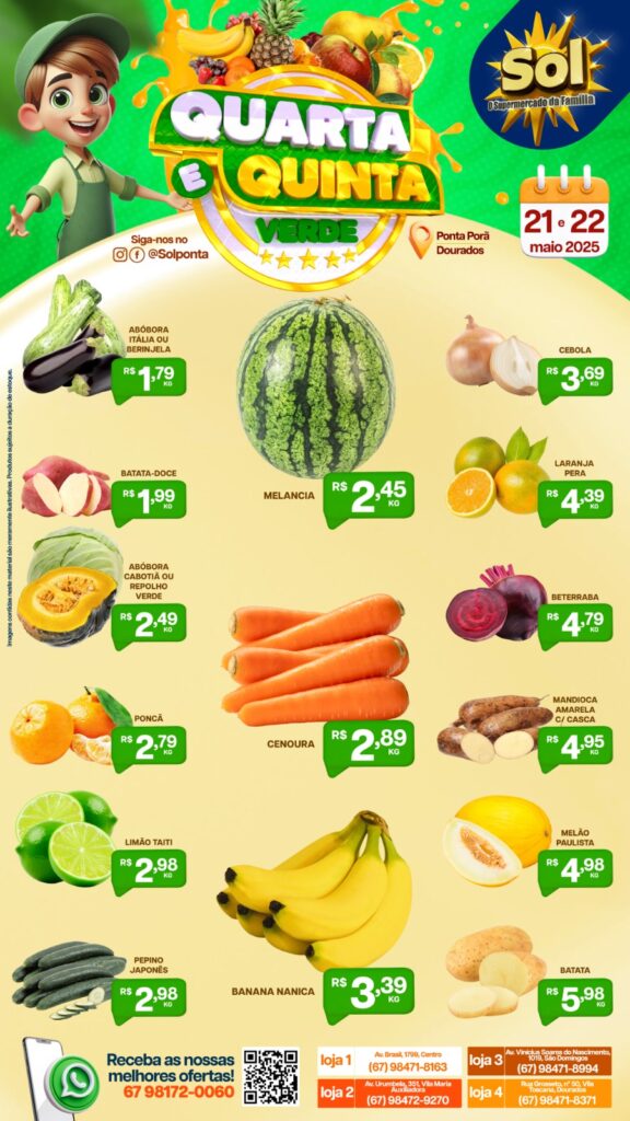 Supermercado Sol e as ofertas da quarta e quinta verde