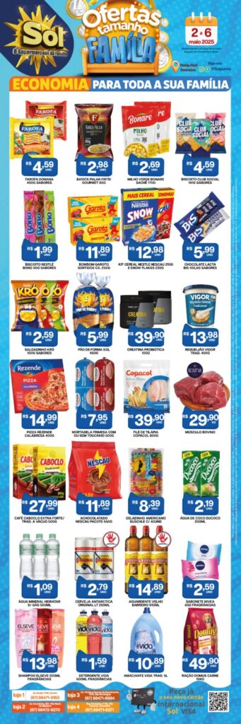 Veja as ofertas Tamanho Família do Supermercado Sol