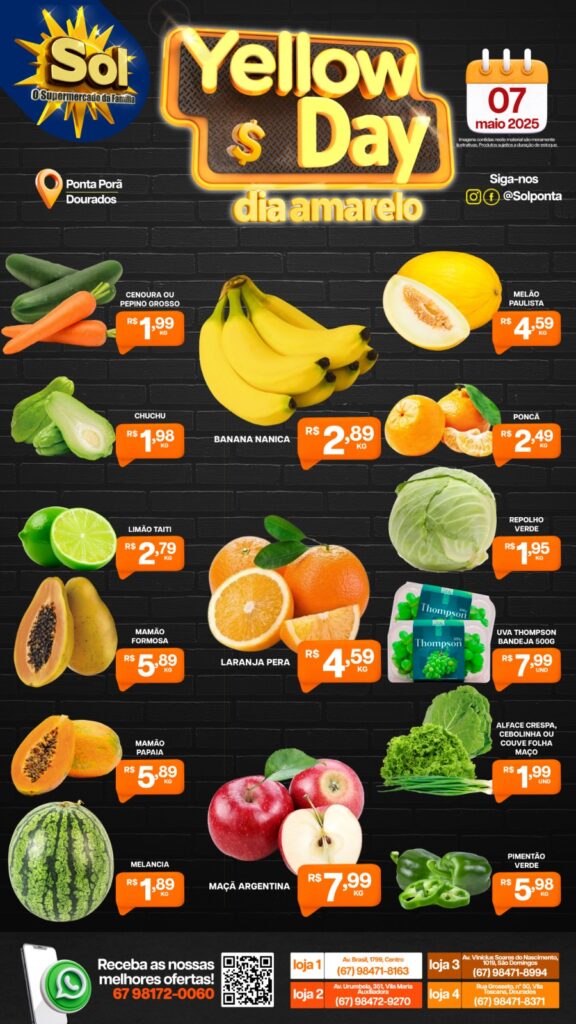 Ofertas Yellow Day no Supermercado Sol