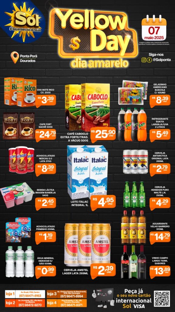 Ofertas Yellow Day no Supermercado Sol