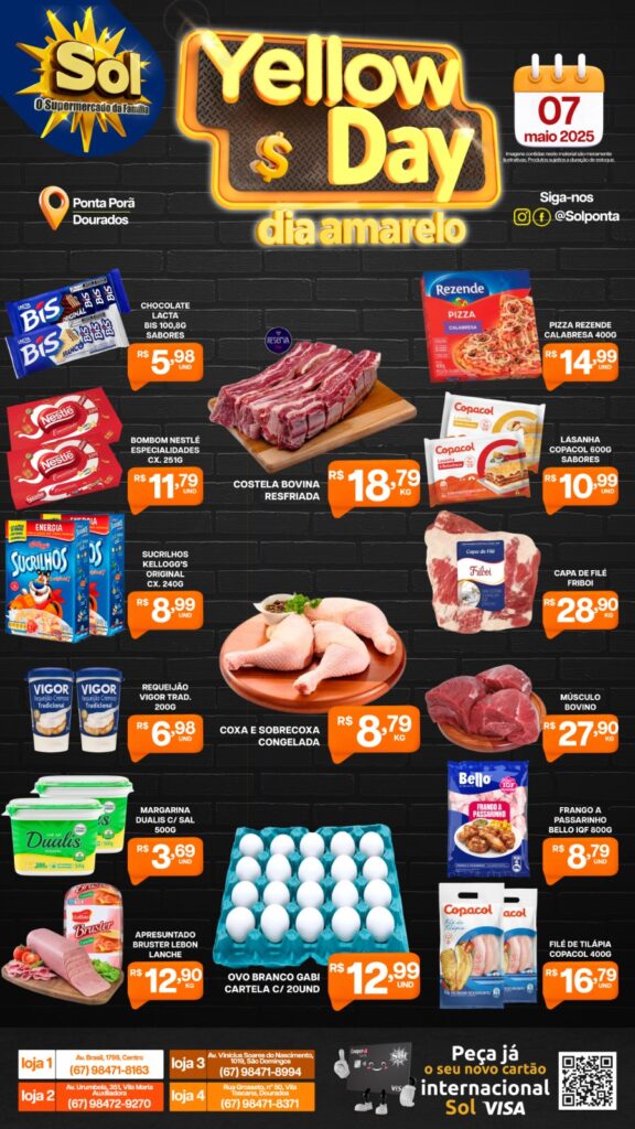 Ofertas Yellow Day no Supermercado Sol
