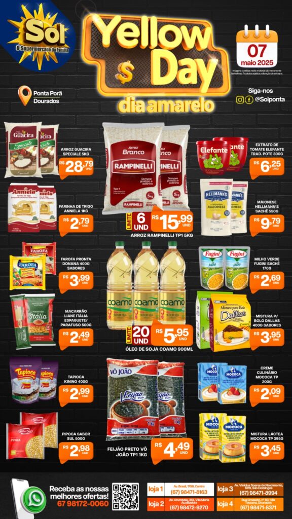 Ofertas Yellow Day no Supermercado Sol