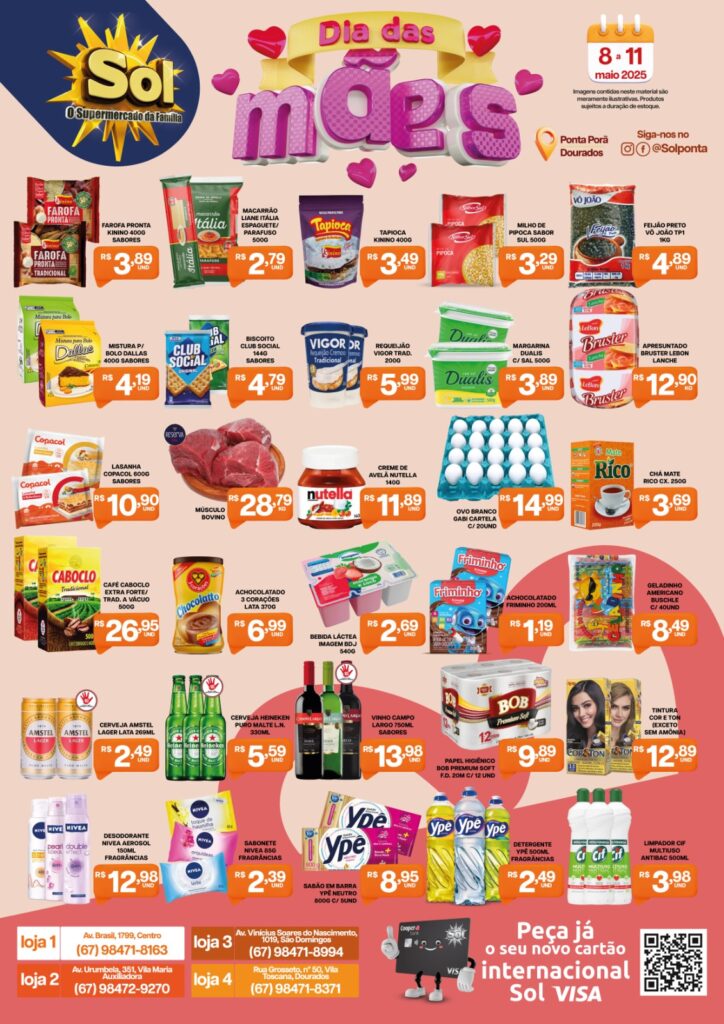 Confira Ofertas Dia das Mães do Supermercado Sol Confira Ofertas Dia das Mães do Supermercado Sol