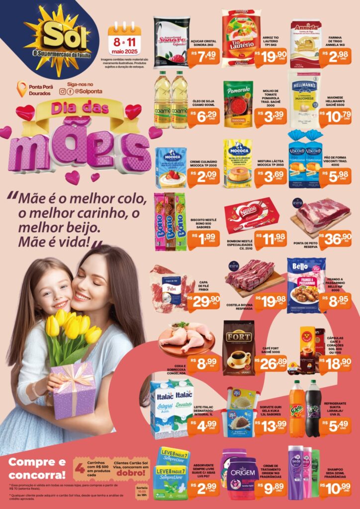Confira Ofertas Dia das Mães do Supermercado Sol Confira Ofertas Dia das Mães do Supermercado Sol