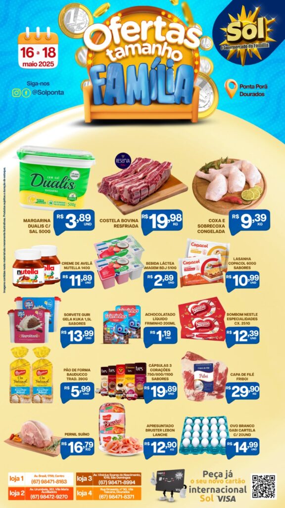 Supermercado Sol e as ofertas tamanho família