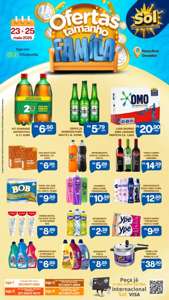 Confira Ofertas Tamanho Família no Supermercado Sol