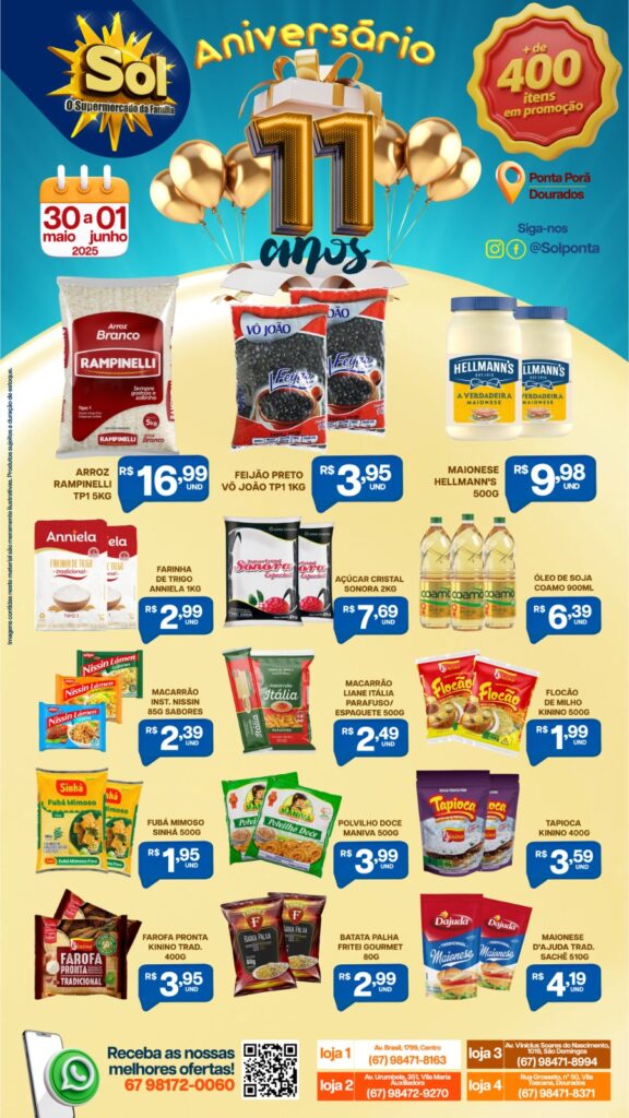 Aniversário Sol: Mais de 400 itens em oferta