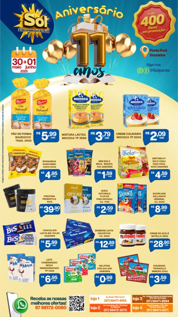 Aniversário Sol: Mais de 400 itens em oferta