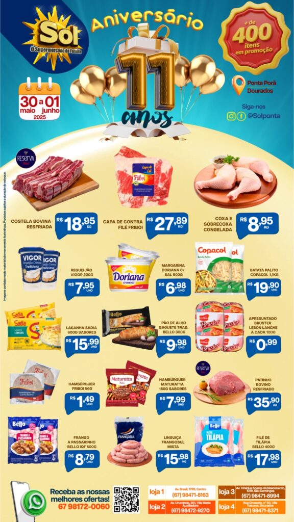 Aniversário Sol: Mais de 400 itens em oferta