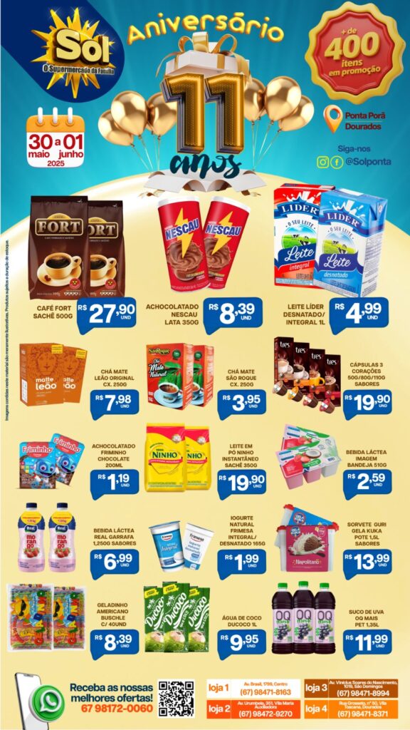 Aniversário Sol: Mais de 400 itens em oferta
