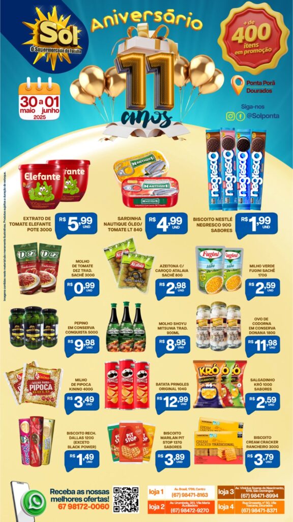Aniversário Sol: Mais de 400 itens em oferta
