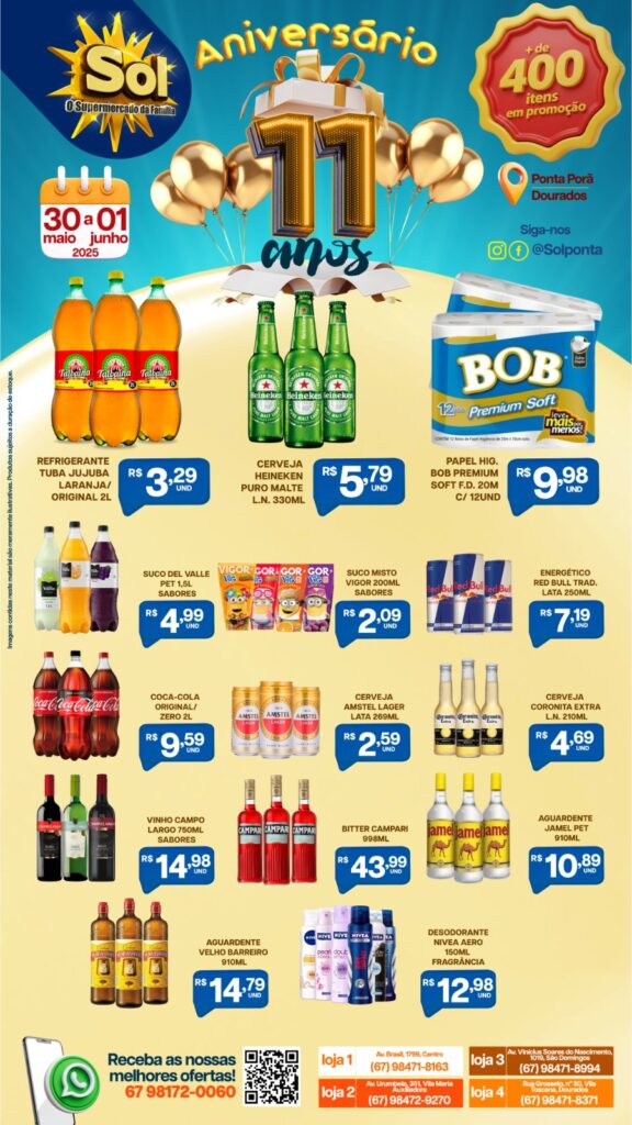 Aniversário Sol: Mais de 400 itens em oferta