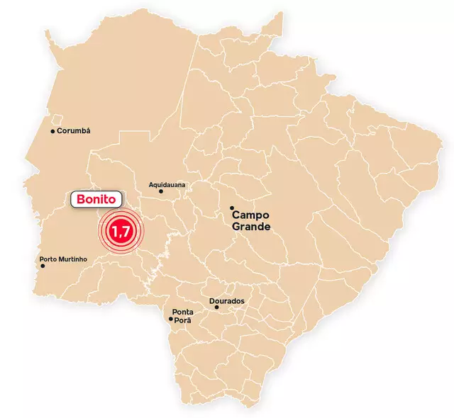 Décimo terremoto do ano é sentido em cidade de MS Décimo terremoto do ano é sentido em cidade de MS