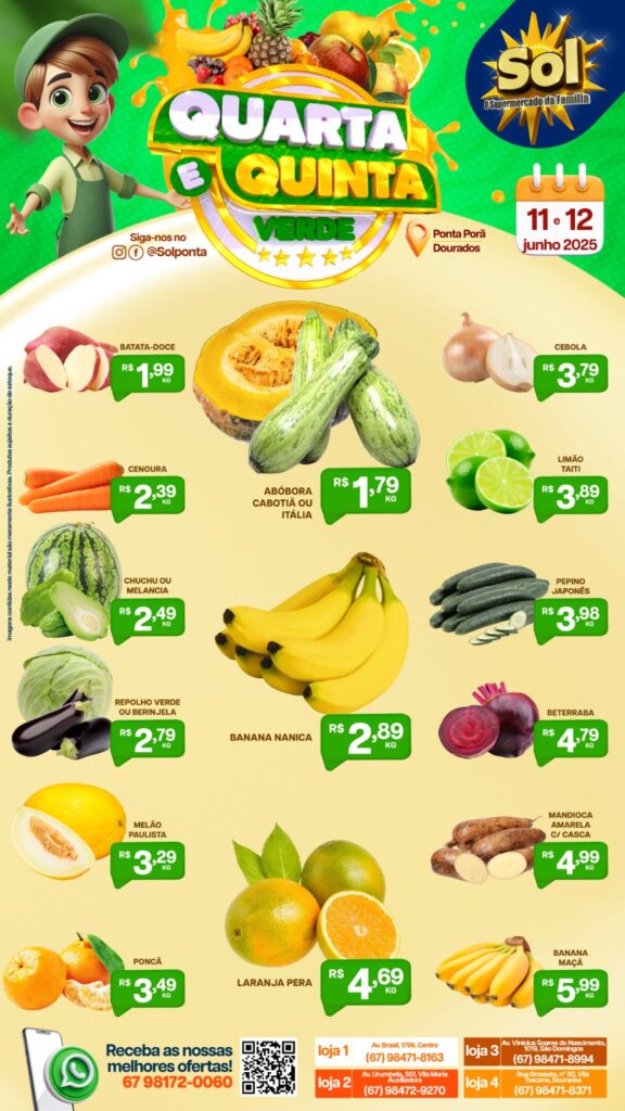 Supermercado Sol e as ofertas da quarta e quinta verde Supermercado Sol e as ofertas da quarta e quinta verde