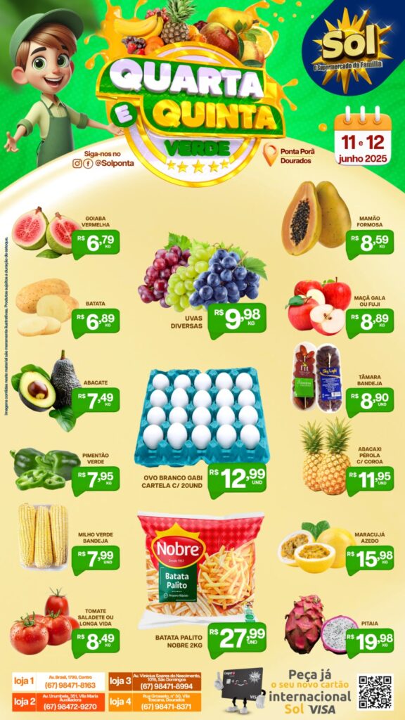 Supermercado Sol e as ofertas da quarta e quinta verde Supermercado Sol e as ofertas da quarta e quinta verde