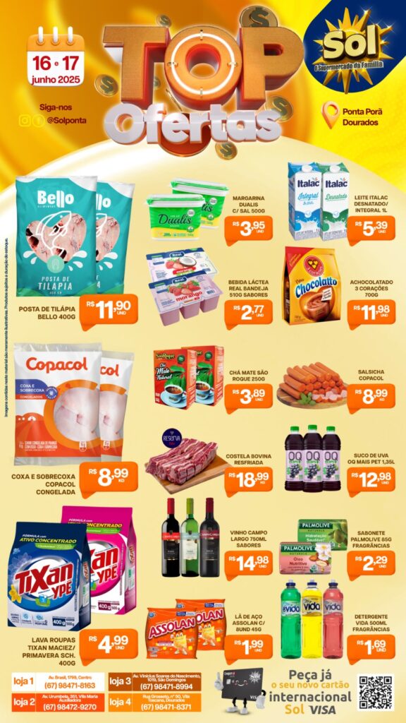 Supermercado Sol e as top ofertas