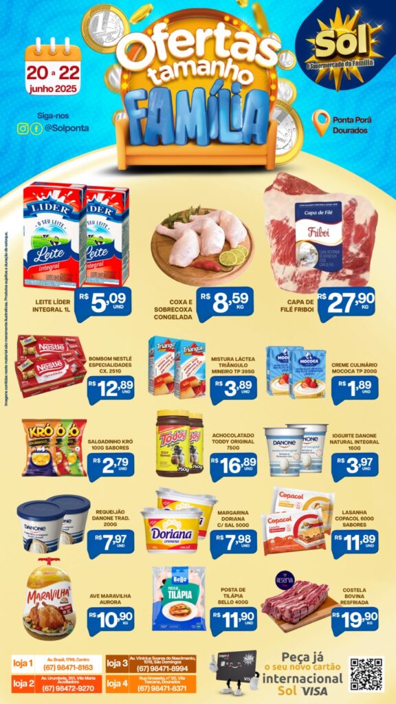 Supermercado Sol e as ofertas tamanho família