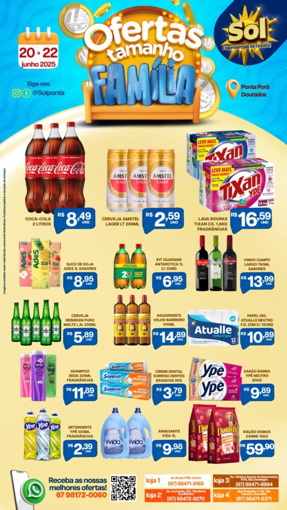 Supermercado Sol e as ofertas tamanho família