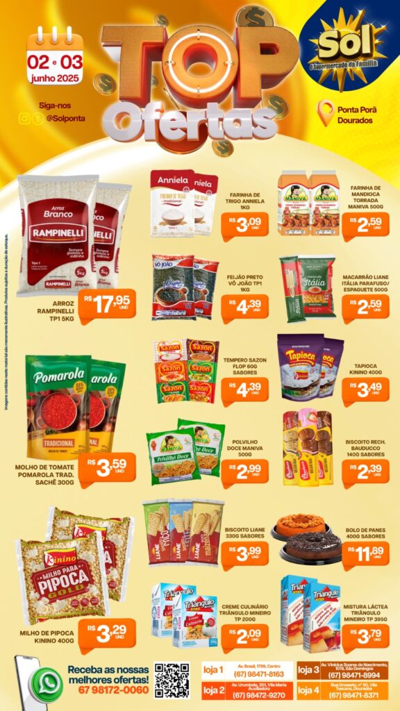 Supermercado Sol e as ofertas Tops da Semana