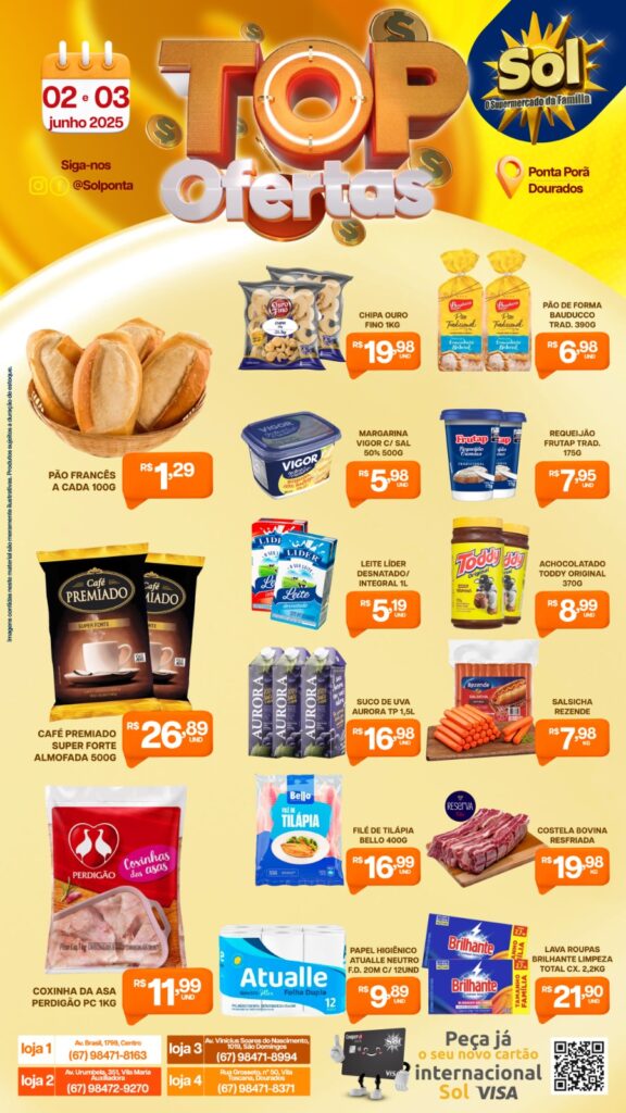 Supermercado Sol e as ofertas Tops da Semana