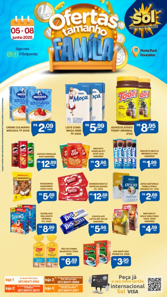 Confira as ofertas Tamanho Família do Supermercado Sol