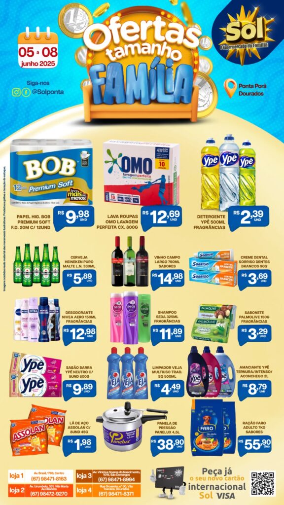 Confira as ofertas Tamanho Família do Supermercado Sol