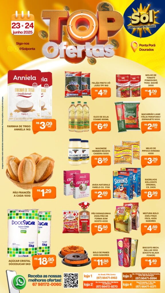 Hoje é dia de Top ofertas no Supermercado Sol