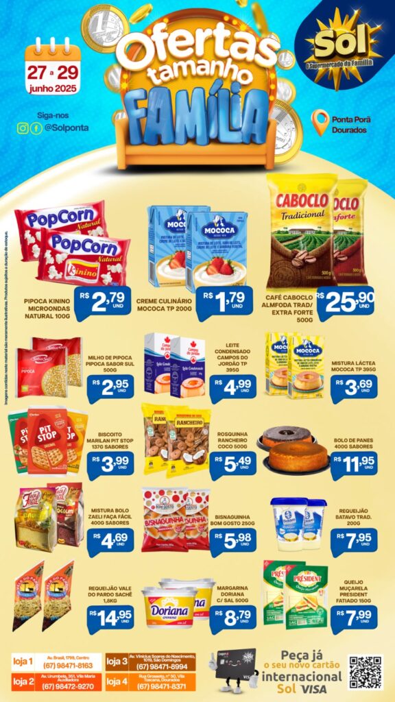Supermercado Sol e as ofertas tamanho família
