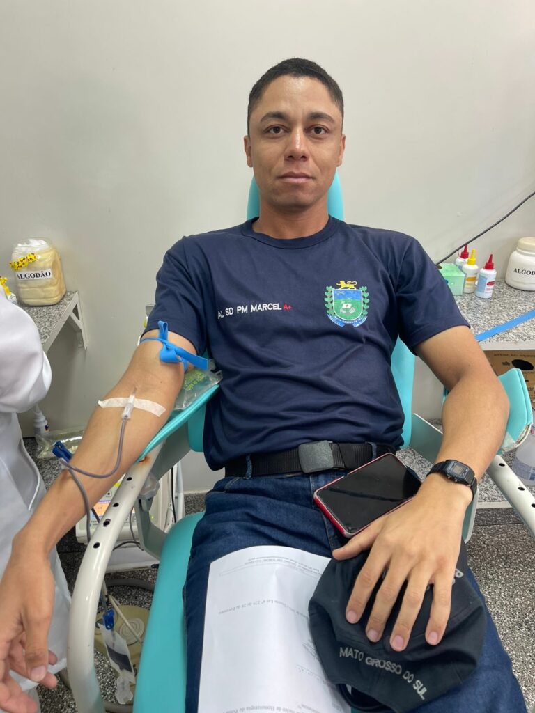 Alunos do 38° Curso de Formação de Soldados/4° BPM aderem à campanha e doam sangue no Hemosul de Ponta Porã Alunos do 38° Curso de Formação de Soldados/4° BPM aderem à campanha e doam sangue no Hemosul de Ponta Porã